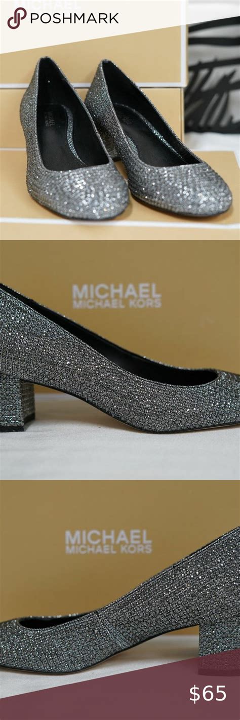 michael kors arabella heel studded kitten pumps black silver|Michael Kors Arabella Silver Rhinestone Studded Kitten Heel .